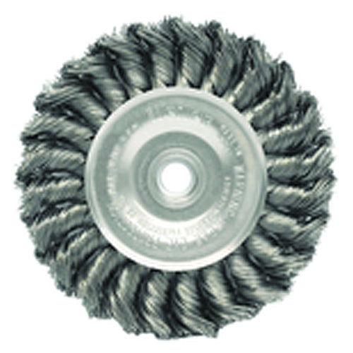 Weiler MK5108314 4" Diameter-3/8"-1/2" Arbor Hole - Knot Twist Stainless Straight Wheel