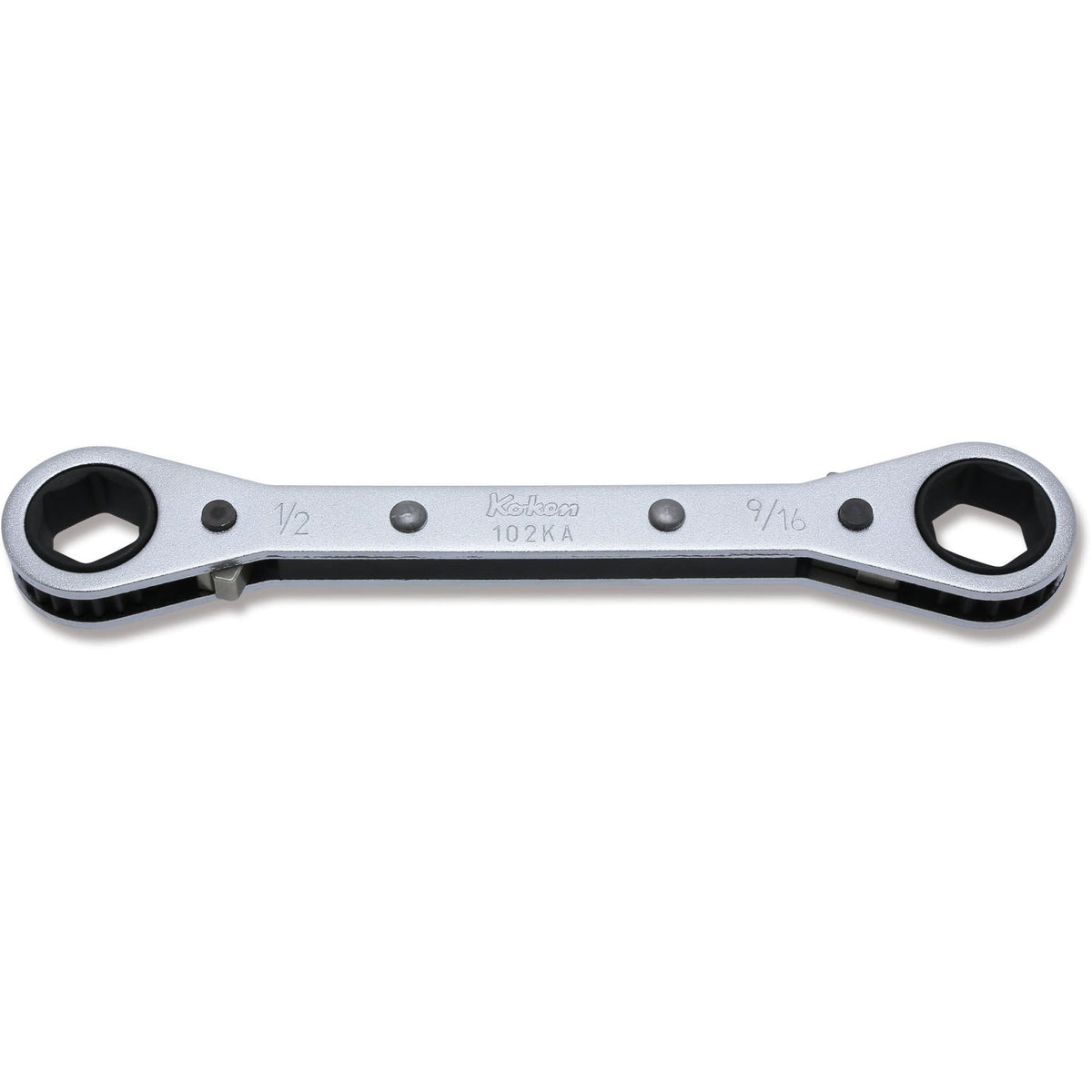 Ko-ken 102KA-1/2x9/16 Ratcheting Ring Wrench  1/2x9/16 6 point Length 146mm Reversible