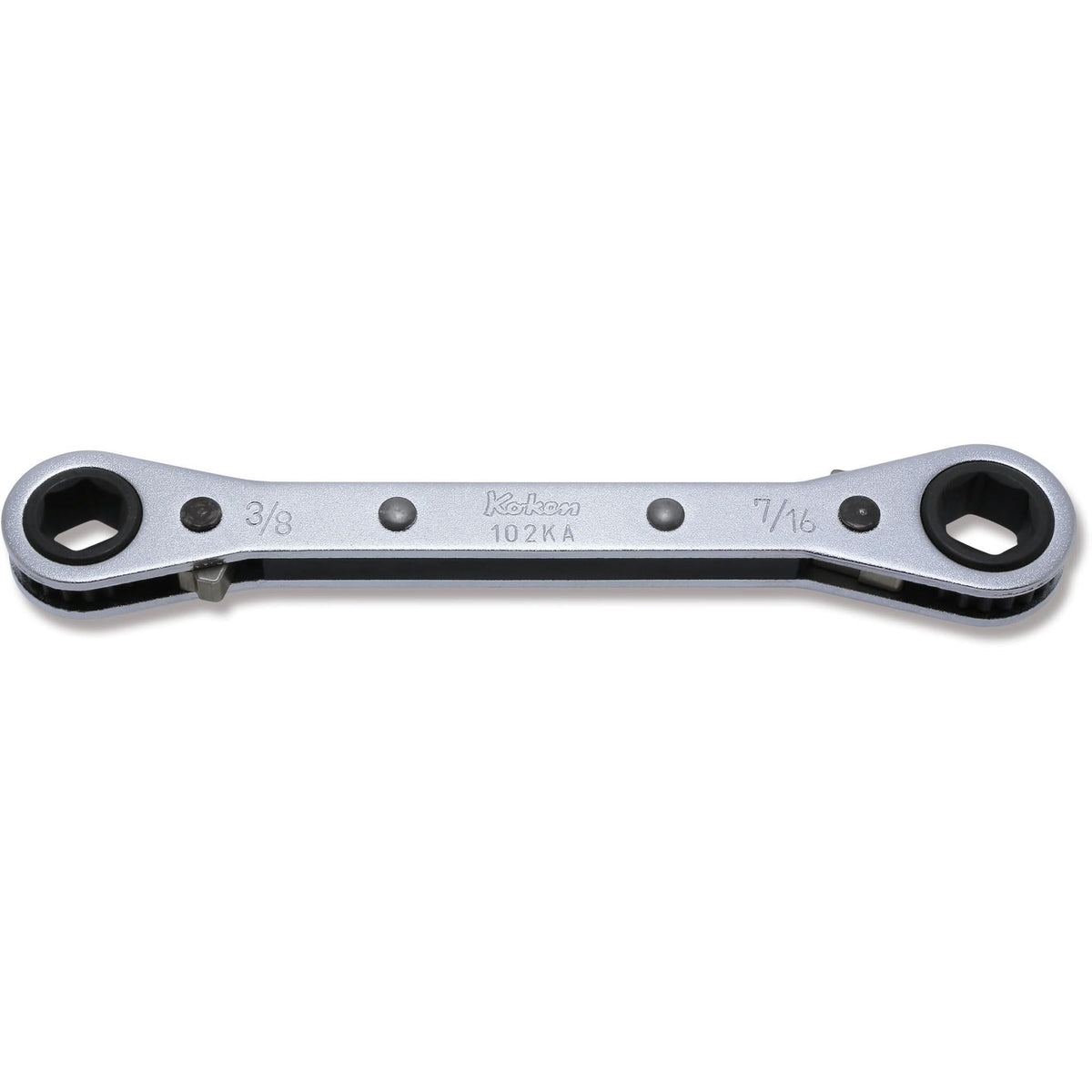 Ko-ken 102KA-3/8x7/16 Ratcheting Ring Wrench  3/8x7/16 6 point Length 141mm Reversible