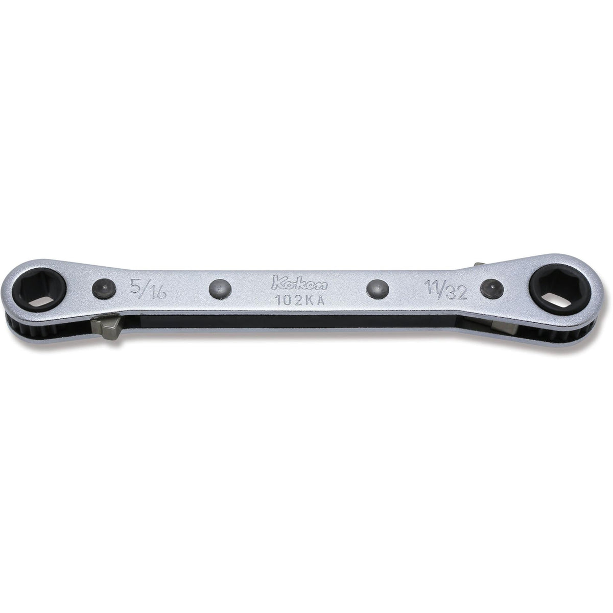 Ko-ken 102KA-5/16x11/32 Ratcheting Ring Wrench  5/16x11/32 6 point Length 134mm Reversible