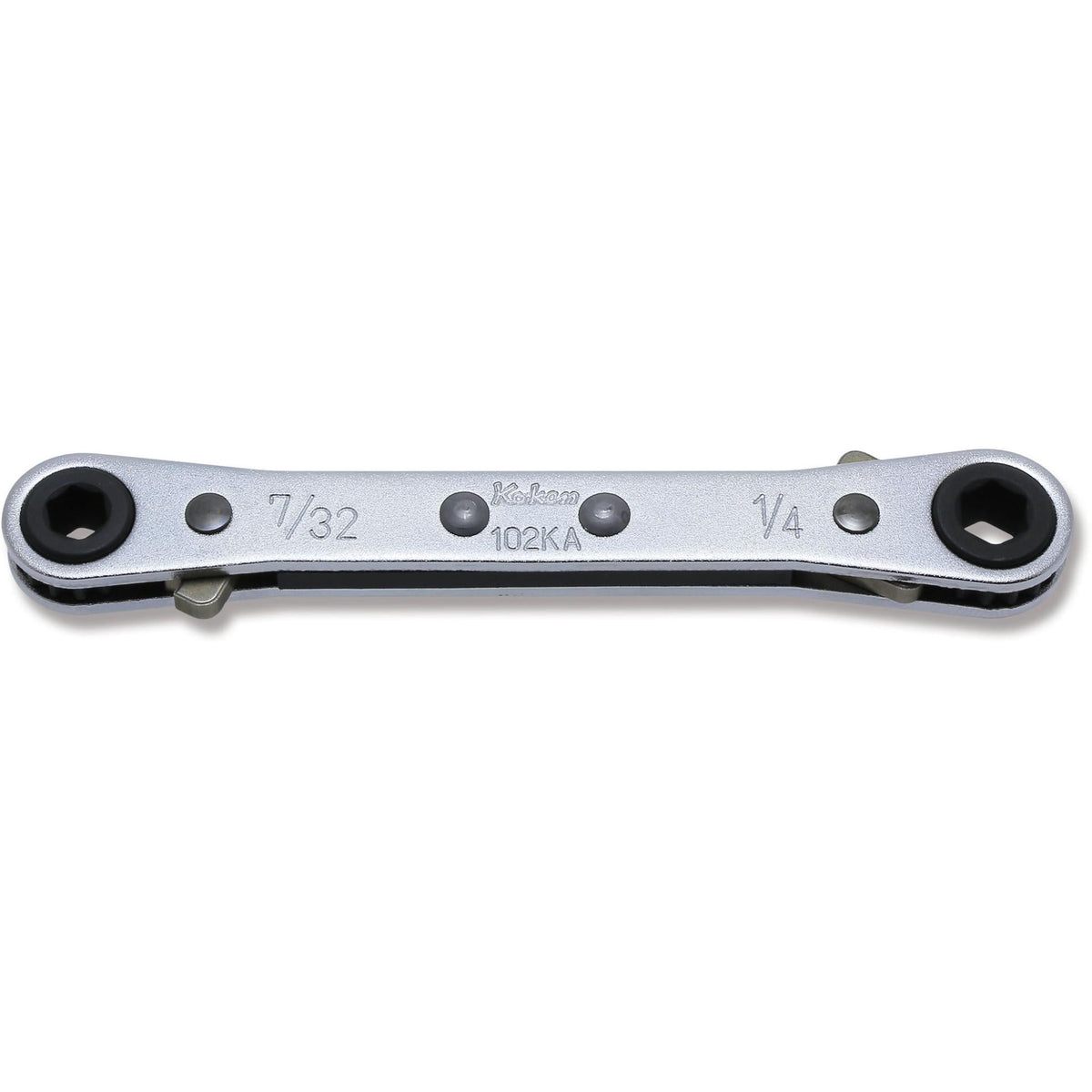 Ko-ken 102KA-7/32x1/4 Ratcheting Ring Wrench  7/32x1/4 6 point Length 108mm Reversible