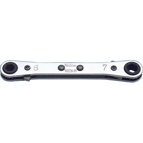 Ko-ken 102KM-7x8 Ratcheting Ring Wrench  7x8mm 6 point Length 108mm Reversible