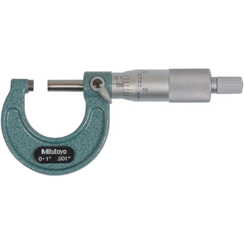 Mitutoyo MT80103-177 0-1" Measuring Range-0.001" Graduation - Ratchet Thimble - Carbide Face - Outside Micrometer