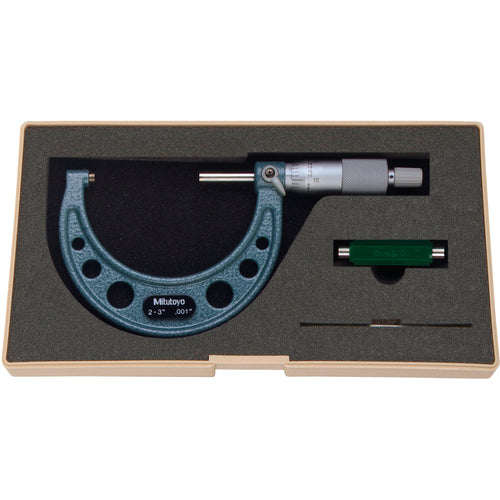 Mitutoyo MT80103-179 2"-3" Measuring Range-0.001" Graduation - Ratchet Thimble - Carbide Face - Outside Micrometer