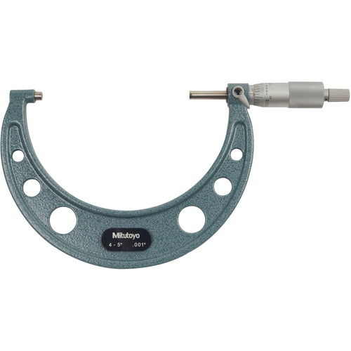 Mitutoyo MT80103-181 4"-5" Measuring Range-0.001" Graduation - Ratchet Thimble - Carbide Face - Outside Micrometer