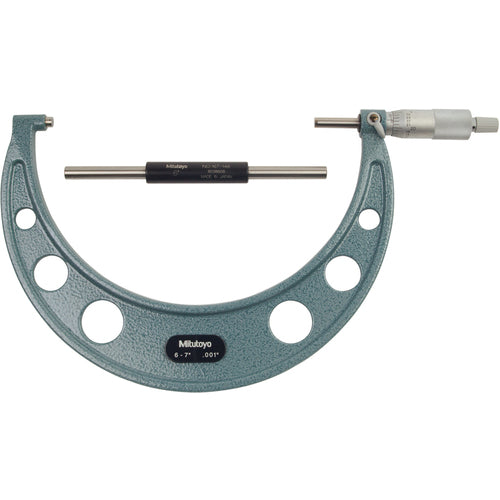 Mitutoyo MT80103-183 6"-7" Measuring Range-0.001" Graduation - Ratchet Thimble - Carbide Face - Outside Micrometer