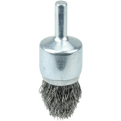 Weiler MK5110306 3/4" Diameter x 1/4" Shank - Crimped Steel Wire Controlled Flare End Brush