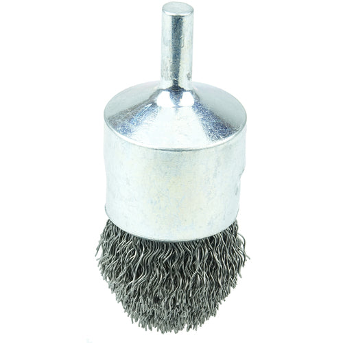 Weiler MK5110310 1" Diameter x 1/4" Shank - Crimped Steel Wire Controlled Flare End Brush