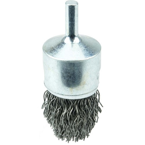 Weiler MK5110311 1" Diameter x 1/4" Shank - Crimped Steel Wire Controlled Flare End Brush