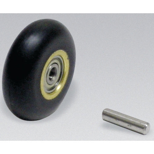 Dynabrade PF3111080 Contact Wheel Assembly, 1" Dia.x3/8" Wx3/8" I.D., Round Radiused Face, 70 Duro Rubber