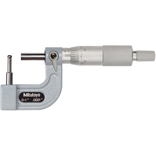 Mitutoyo MT80115-313 0-1" Measuring Range-0.0001" Graduation - Ratchet Thimble - Carbide Face - Tubing Micrometer