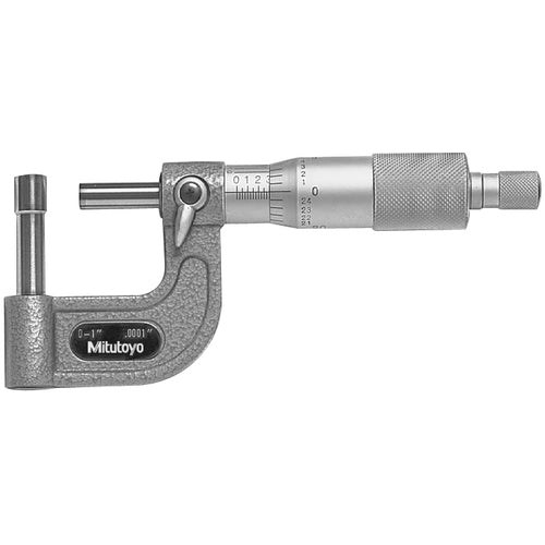 Mitutoyo MT80115-314 0-1" Measuring Range-0.0001" Graduation - Ratchet Thimble - Carbide Face - Tubing Micrometer