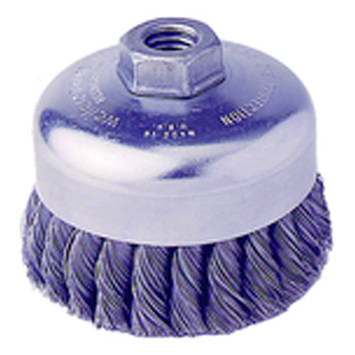 Weiler MK5112306 4" Diameter-5/8"-11 Arbor Hole - Knot Steel Wire Cup Wheel