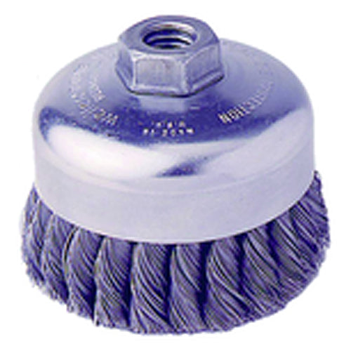 Weiler MK5112316 4" Diameter-5/8"-11 Arbor Hole - Knot Steel Wire Cup Wheel
