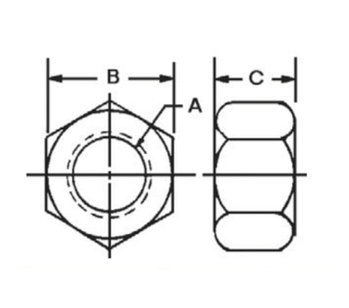 JERGENS HEX NUT, 1/4-20, SS - 12322