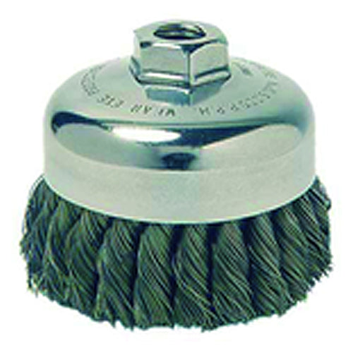 Weiler MK5112746 3-1/2" Diameter-5/8"-11 Arbor Hole - Knot Steel Wire Cup Wheel