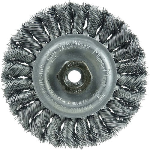 Weiler MK5113114 4" Diameter - M10 x 1.25 Arbor Hole - Knot Twist Steel Wire Straight Wheel