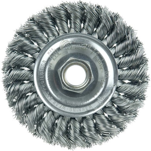 Weiler MK5113120 4" Diameter - 5/8"-11 Arbor Hole - Knot Twist Steel Wire Straight Wheel
