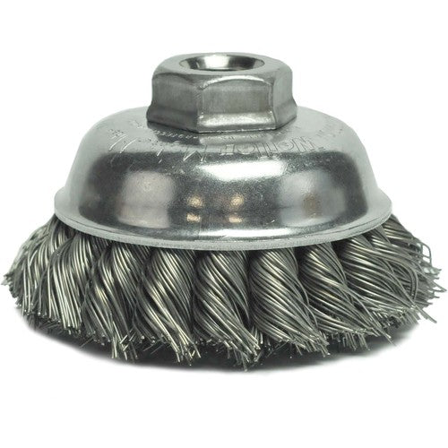 Weiler MK5113156 3-1/2" Diameter-5/8"-11 Arbor Hole - Knot Steel Wire Cup Wheel