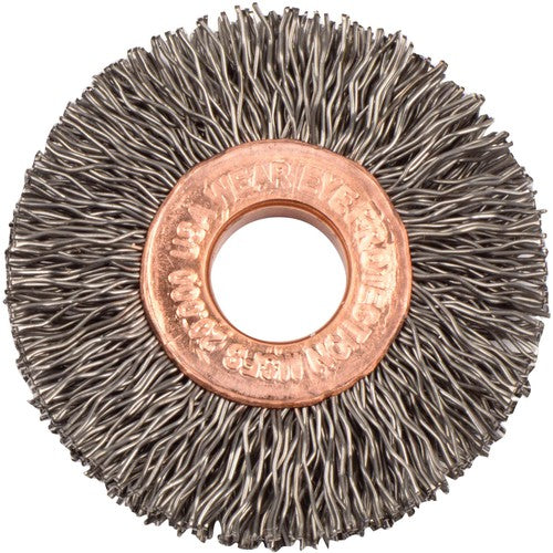 Weiler MK5115762 1 1/2" Diameter - 3/8" Arbor Hole - Copper Center Steel Wire Straight Wheel