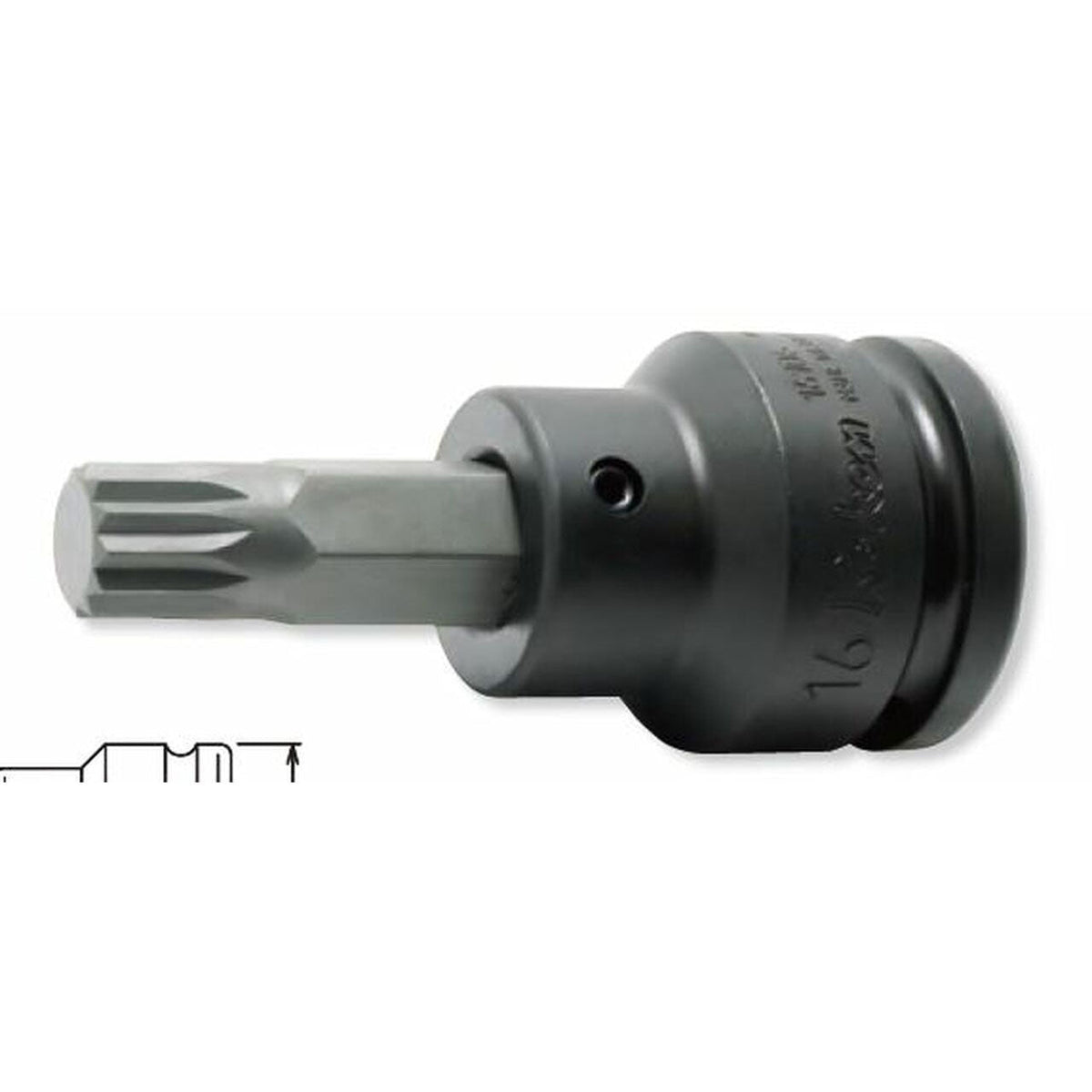 Ko-ken 16106.16-M16 3/4 Sq. Dr. Bit Socket XZN M16 Triple Square Length 76mm