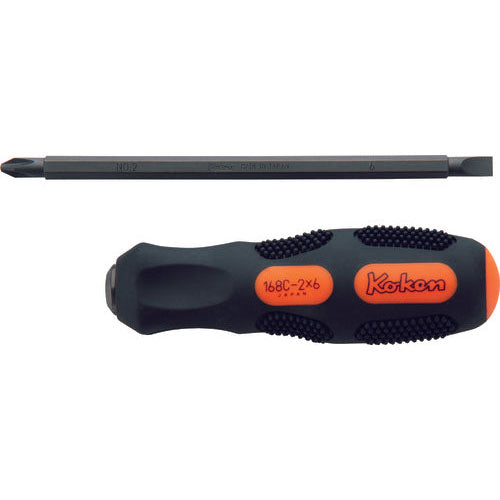 Ko-ken 168C-2X6 Interchangeable Screwdriver  PH2 x 6mm  Length 210mm