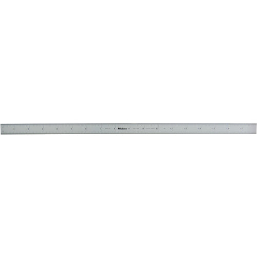 Mitutoyo MT80182-242 Satin Chrome Finish Full Flex Steel Rule- Model 182-242-18" Length-16R Graduation-3/4" Width
