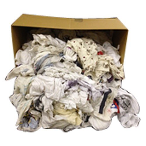 Generic LM582030525 White Reclaimed T-Shirt Wiper - 25 per Box