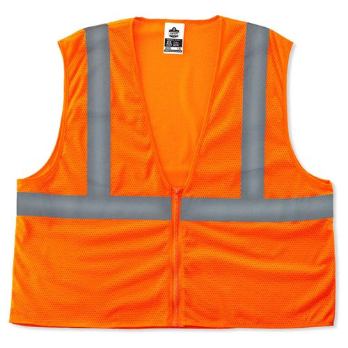 Ergodyne LF6520989 8205Z 4 XL/5 XL Econo 2 Zipper Orange Vest