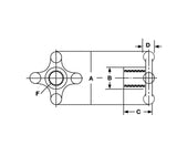 JERGENS KNOB, HAND, M8, ALUMINUM - 21155