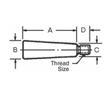 JERGENS HANDLE, REVOLVING, M10, PLAIN ALUMINUM - 21954