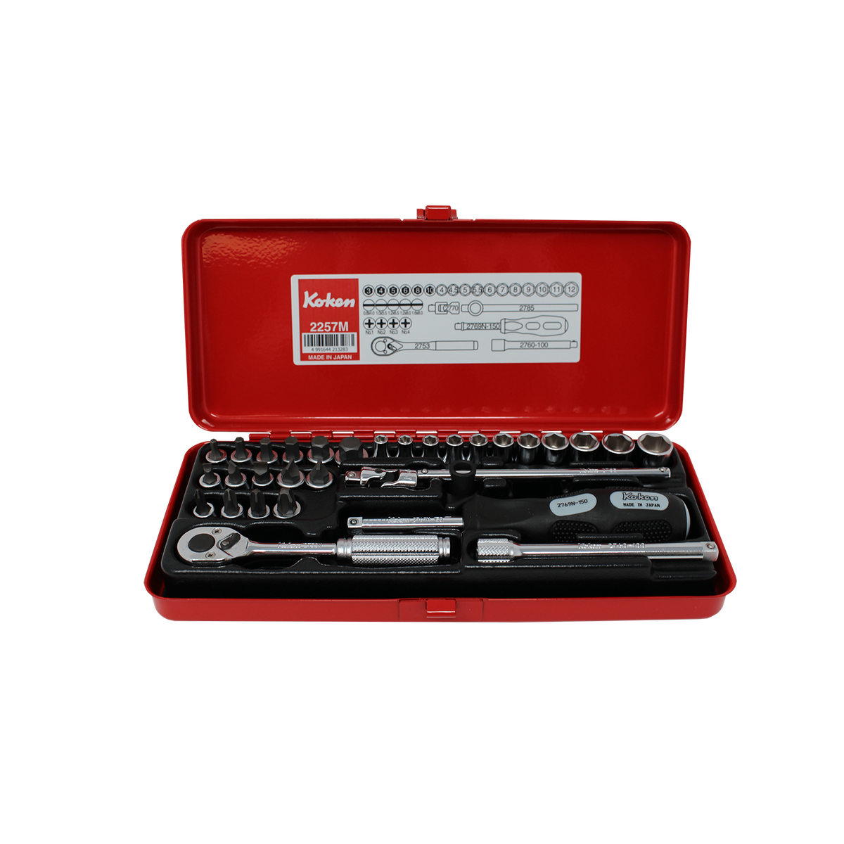 Ko-ken 2257M 1/4 Sq. Dr. Socket set   6 point   31 pieces