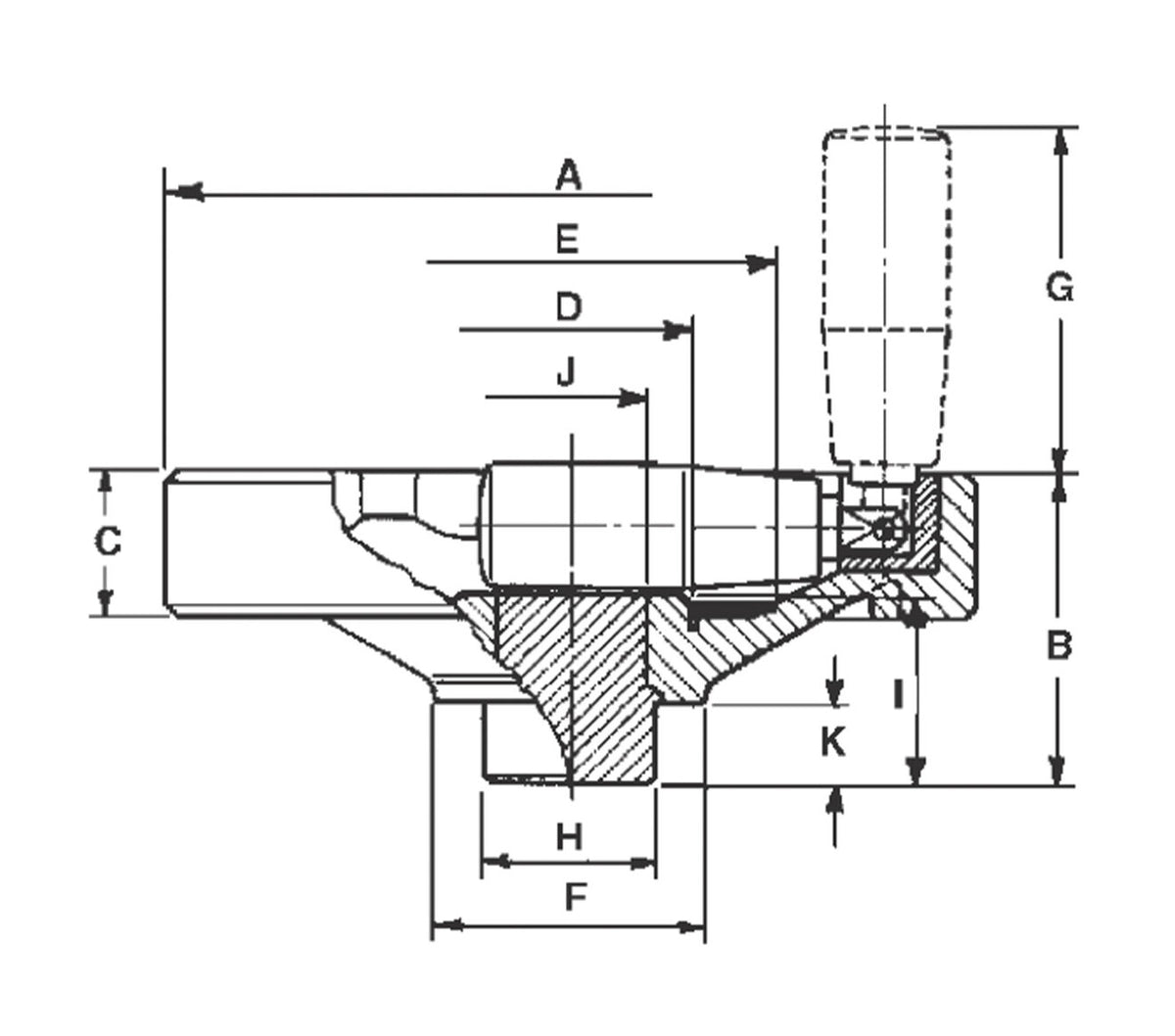 JERGENS HANDWHEEL, 6.89 PLASTIC SOLID, W/FOLD AWAY HANDLE - 22855