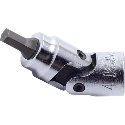 Ko-ken 2430M-6 1/4 Sq. Dr. Universal Bit Socket  6mm Hex Length 40mm
