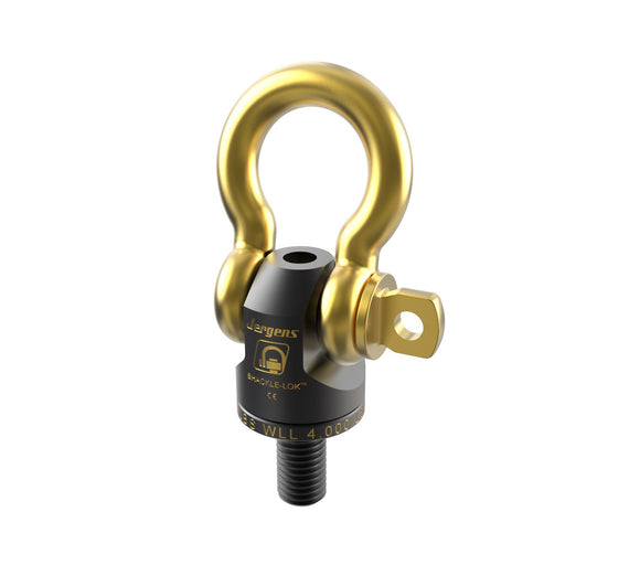 JERGENS HOIST RING, CP, SHACKLE STYLE, M36 X 4, C=54.0, 11000 Kg WLL, W/BALL BRGS, AND SHACKLE FOR LIFTING RING - 24463