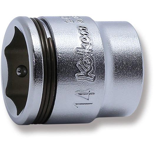Ko-ken 2450MS-14 1/4 Sq. Dr. Socket  14mm Nut Grip Length 22mm