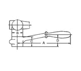 JERGENS HANDLE, OFFSET 6IN, ALUM - 29902