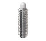 JERGENS SPRING PLUNGER, SS, 5/16-18, HF, DELRIN TIP - 30505