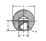 JERGENS KNOB, BALL, 5/16-18, BLACK, BRASS INSERT - 31309