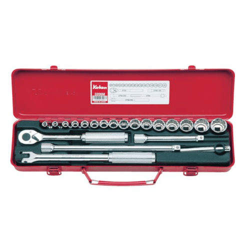 Ko-ken 3206M 3/8 Sq. Dr. Socket set   6, 12 point   21 pieces