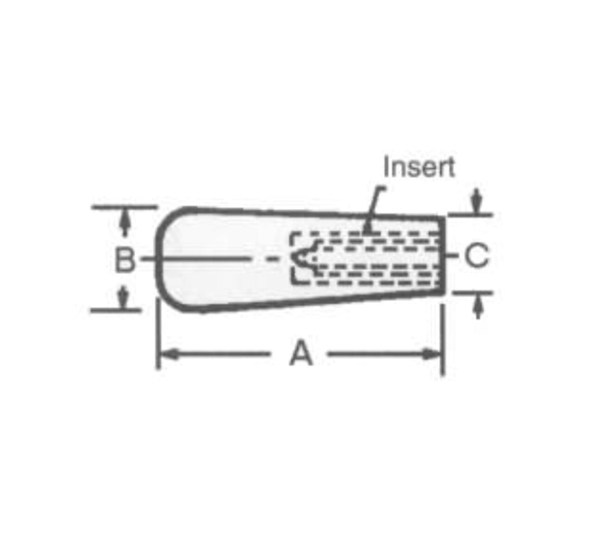 JERGENS HANDLE, TAPERED, 3/8-16 INSERT, BLACK PLASTIC - 32101