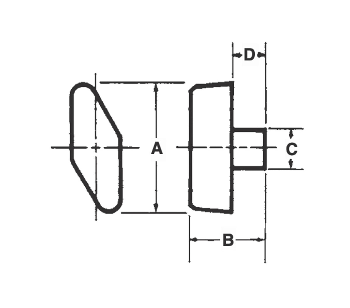 JERGENS T-HANDLE/WINGNUT, PLASTIC, 5/16-18 INSERT - 32126