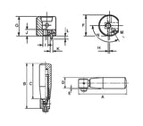 JERGENS HANDLE, REVOLVING, M6 X 4.48, FOLD AWAY - 33635