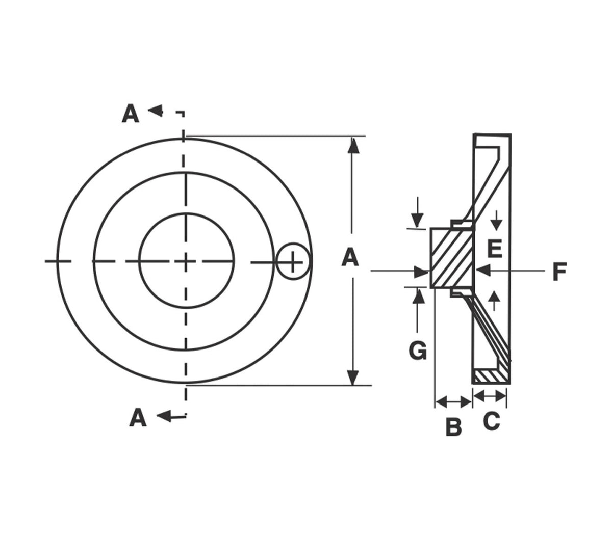 JERGENS HANDWHEEL,5IN SOLID PLASTIC, TAPPED FOR HANDLE - 34061