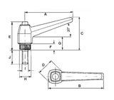 JERGENS HANDLE, PLAS ADJ, 3/8-16 X 3/4 - 34331
