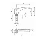 JERGENS HANDLE, PLAS ADJ 1/4-20 X 1 ST, ERGOSTYLE - 34423