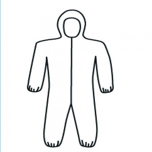 West Chester KP883606L Micropourus Coverall w/ Zipper Front, Hood, Elastic Wrists & Ankles Large