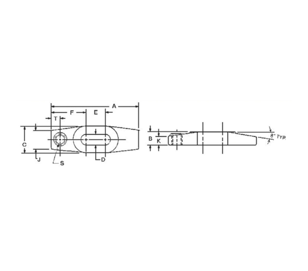 JERGENS STRAP CLAMP, 254MM, TAPPED HEEL - 37258