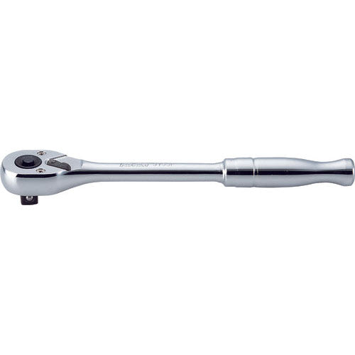 Ko-ken 3753PB 3/8 Sq. Dr. Ratchet Handle  24 teeth  Length 200mm Push Button Polished Handle