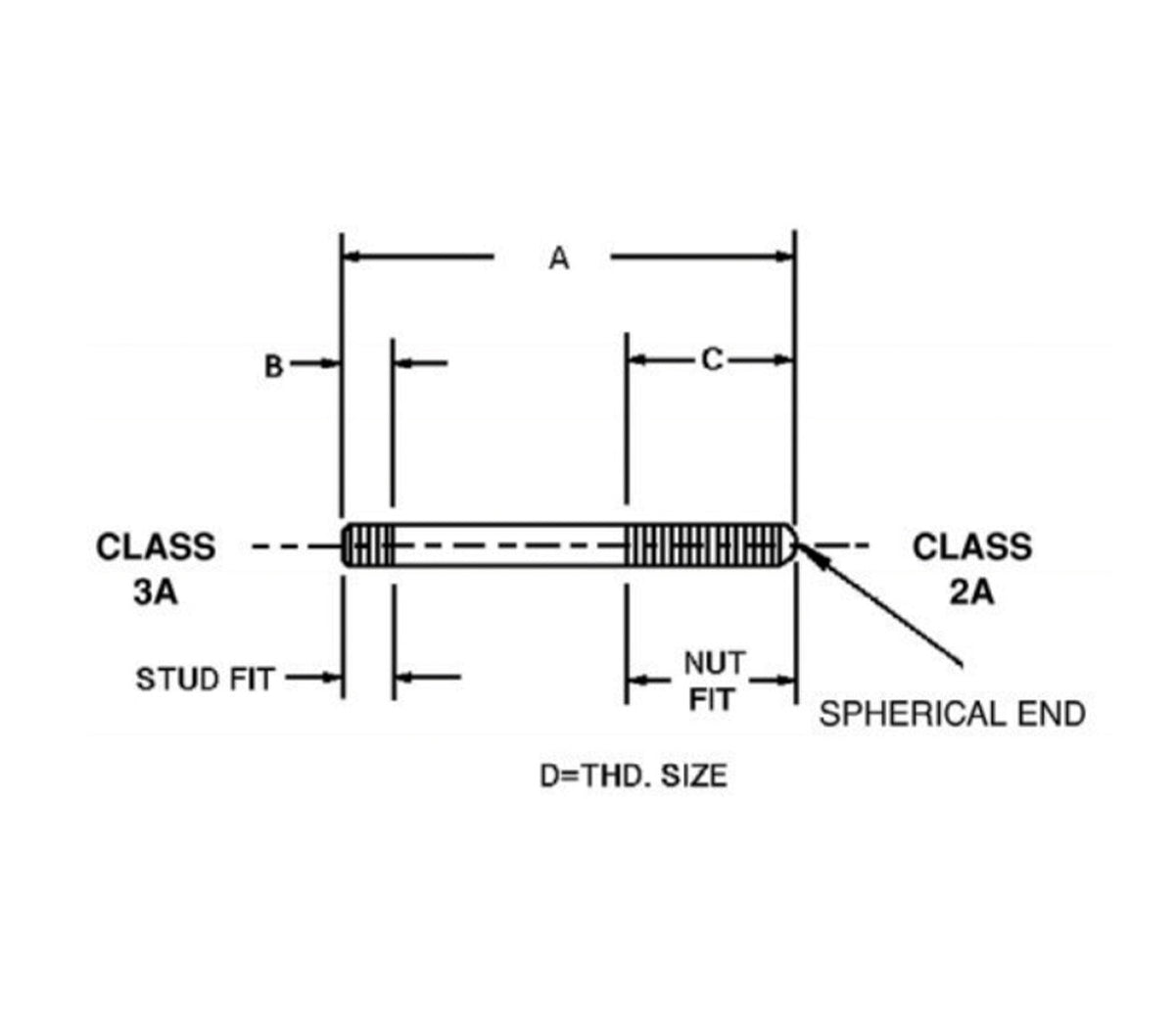 JERGENS FIXTURE STUD, 5/16-18 X 2-1/2, SS - 38006